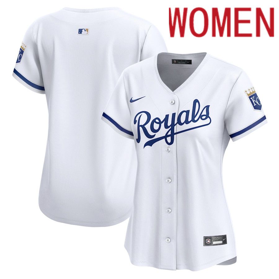 Women Kansas City Royals Nike White Home Limited MLB Jersey->women mlb jersey->Women Jersey